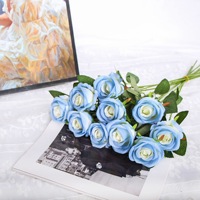Mehrfarbige Einzelne Seiden-Kunstrose Chinesisches Neujahr Weihnachten Schuldekoration Wasserfeste Hochzeits-Blumendekoration Muttertag