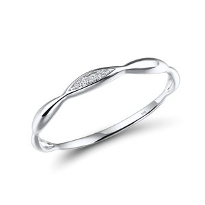 Anillo Apilable de Oro Blanco Sólido de 10K con Diamantes Marquise y Pavé, Minimalista, para Uso Diario, Promesa o Boda, Personalizado de Fábrica para Mujer - Product Image 2