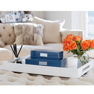 Large Ottoman <strong>Tray</strong> with Handles Spill Proof Serving <strong>Tray</strong> Organizer <strong>Tray</strong> <strong>Decorative</strong> <strong>for</strong> Living Room Bedroom Kitchen - Product Image 6