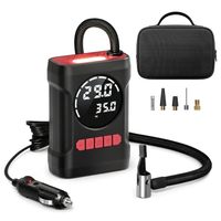 Gonfleur de pneus portable 12V 150 PSI avec affichage numérique et arrêt automatique, gonflage rapide, lumière d'urgence pour voitures, motos, vélos, ballons