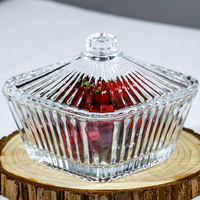 Pot en verre artisanal bohème écologique avec couvercle pour le stockage des aliments et des épices, idéal pour la maison et les fêtes
