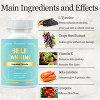 Capsules Autobronzantes Véganes OEM à Marque Blanche Multi L-Tyrosine Lycopène Extrait de Pépins de Raisin Complément Alimentaire Soin de la Peau