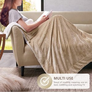 Home Textile China Custom Logo Soft Warm Thick <strong>Throw</strong> Flannel Sherpa Blanket Winter Blankets <strong>for</strong> <strong>Double</strong> <strong>Bed</strong> - Product Image 6