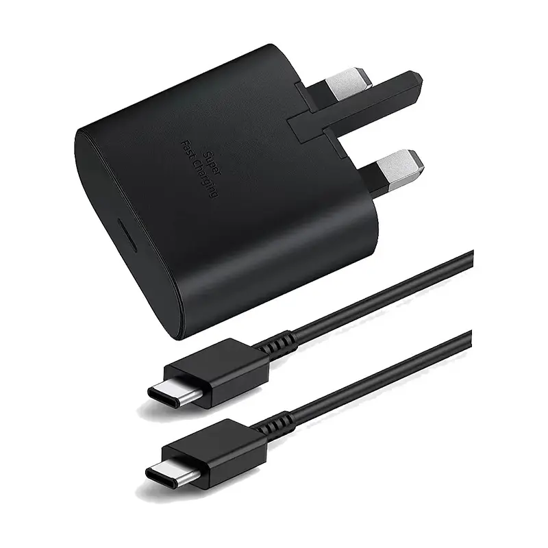 Charger ponsel Samsung, Charger ponsel baru 2023, EU US UK Plug USB Tipe C UNTUK Samsung 25W, pengisian Super cepat, logo orisinil untuk Samsung