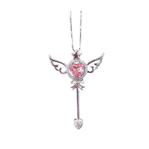 Pendentif porte-bonheur en argent pur S925, petit gourde rouge rose, nouveau style chinois, luxe, entièrement serti de diamants, creux, ensemble de bijoux tendance - Product Image 5