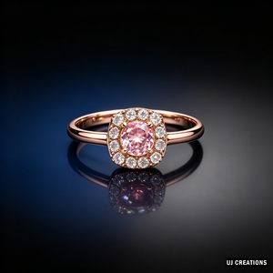Rose Gold Morganite Engagement <b>Ring</b> Round Brilliant Cut Prong Setting Women's Romantic Style - Product Image 3