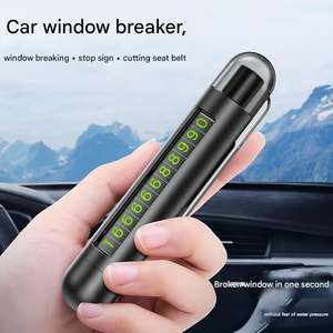 ค้อน3-in-1Car พร้อมหมายเลขโทรศัพท์บนหน้าต่างรถยนต์ทรงกรวยหน้าต่างแบบพกพาได้อุปกรณ์หลบหนีช่วยเหลือตัวเอง - Product Image 5