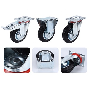 360 Rotatable Uretano Heavy <span class=keywords><strong>Duty</strong></span> Rodízio Wheels3/ <span class=keywords><strong>4</strong></span>/ <span class=keywords><strong>5</strong></span>/<span class=keywords><strong>6</strong></span>/8 Polegada Rodas De Borracha para Skate - Product Image 3