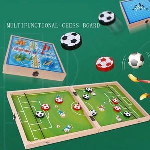 Coffret cadeau multifonctionnel 8 en 1 en bois Fast Sling Shot Puck Combo Game <span class=keywords><strong>Ludo</strong></span> - Product Image 4