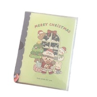 Carnet Kawaii A5 à couverture rigide, classeur 6 anneaux pour cartes postales, autocollants, organisateur, journal, agenda, cadeau de Noël Ours Lapin