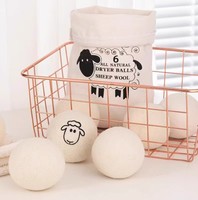 Bola Pengering Cucian Ramah Lingkungan Baiger Custom 7cm 100% Wol Organik Dapat Digunakan Kembali Ukuran XL 0.05kg untuk Mesin Cuci