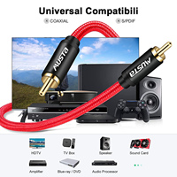 Conector RCA a RCA, conector ecológico de pvc, color dorado, cable auxiliar de audio, 1m, 3m, 5m, precio de fábrica