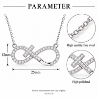 Collier croix ARNAN pour femme, pendentif symbole de l'infini en laiton et acier inoxydable, bijoux minimalistes à superposer, vente en gros, cadeau d'anniversaire