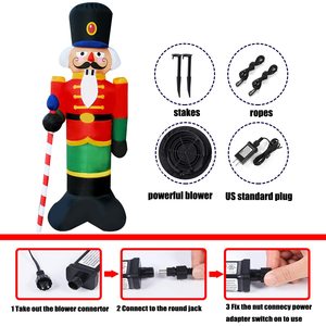Ready to Ship 8ft Inflatable <strong>Nutcracker</strong> with LED Lights Blow up Xmas Inflatables Inflatable Nativity Jesus for Outdoor - Product Image 3