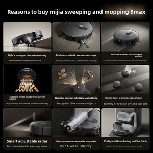 หุ่นยนต์<span class=keywords><strong>ดูด</strong></span><span class=keywords><strong>ฝุ่น</strong></span>ถูพื้น <span class=keywords><strong>Xiaomi</strong></span> Mijia รุ่น 6 Max แรงดูด 35000Pa ระบบ AI หลบหลีกสิ่งกีดขวาง พร้อมระบบทำความสะอาดตัวเอง - Product Image 2