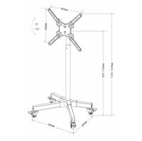 Sederhana gratis berdiri TV Mount 14-55 inci FD1260 600*400mm berdiri gratis TV Carts