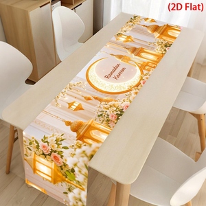 Nappe <span class=keywords><strong>de</strong></span> <span class=keywords><strong>table</strong></span> en polyester Ramadan 2026 180*35cm, Décoration Aïd Moubarak, Fournitures Ramadan, Nappe musulmane, Livraison directe - Product Image 5