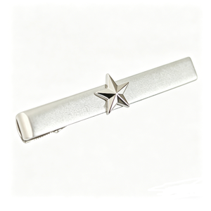 Clásico Clip para Corbata de Hombre Minimalista con Estrella de Cinco Puntas 3D Plateado Mate para Negocios, Compromisos y Bodas - Product Image 6