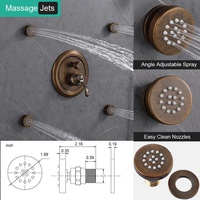 Mitigeur de douche moderne à double poignée avec barre coulissante, en laiton, avec jets de pluie et de corps, ensemble de douche complet