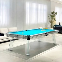 Table de billard en verre trempé 6 pieds, table de billard en ardoise, moderne, luxueuse, personnalisable, écologique, haut de gamme, pour la maison, la villa, le salon