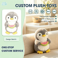 Aangepaste mini-pinguïn knuffel zachte fruit serie pinguïn knuffeldier zeedier pop verjaardagscadeau voor kinderen baby's