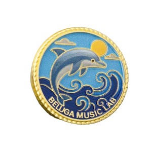 Badge métallique personnalisé en émail, motif dauphin, logo Beluga Music Lab, épingle à fermoir papillon, cadeau de conférence - Product Image 5