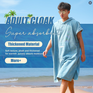 Toalla Poncho con capucha para adultos, Poncho <span class=keywords><strong>de</strong></span> <span class=keywords><strong>playa</strong></span> para Surf, traje <span class=keywords><strong>de</strong></span> neopreno superabsorbente, toalla cambiante con capucha - Product Image 1