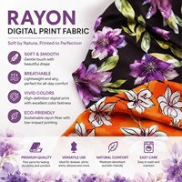 Tissu 100% Rayonne Imprimé Viscose Challis Textile 30S 45S 60S Tissu Popeline Viscose pour Robe Femme Blouse Vêtements de Mode