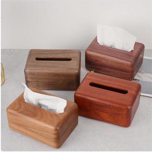 Caja de pañuelos de madera, color morado, madera de caoba, nogal negro, caja de almacenamiento multiusos duradera para el hogar - Product Image 2