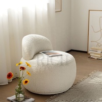 Canapé simple en tissu bouclé en fausse fourrure de mouton, style nordique, pour salon d'appartement ou hôtel, fauteuil d'appoint en velours de luxe