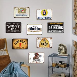 Juego de Letreros de Metal Vintage de Marcas de Cerveza, Debería Dejar de Beber Muskoka Foster Modelo Whiskey, Decoración de Pared para Bar - Product Image 2
