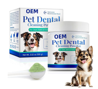 Polvo dental OEM de etiqueta privada para mascotas, polvo de limpieza dental para placa de perros y mal aliento, soporte para dientes Heath