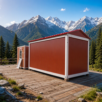 Maison conteneur préfabriquée à toit incliné, structure en acier anticorrosion pour résidence rurale, unité d'hébergement pour chantier extérieur