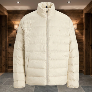 Veste d'hiver légère pour homme, col montant, fermeture éclair, couleur unie, coupe-vent, vêtement d'extérieur décontracté - Product Image 2