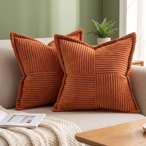 Housse de coussin carrée réversible moderne en patchwork 18x18 pouces, housse de coussin bohème douce pour canapé et lit - Product Image 3