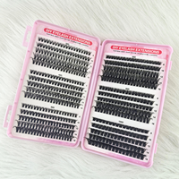 Kit de cils en grappes synthétiques réutilisables et moelleux pour extensions de cils DIY, avec logo personnalisé, vente en gros, marque privée, emballage de luxe