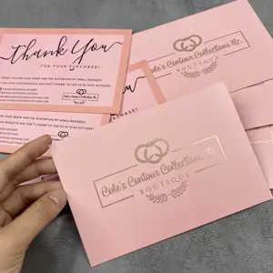 Carte de remerciement en papier coloré personnalisé autocollants et cartes de remerciement pour les petites entreprises