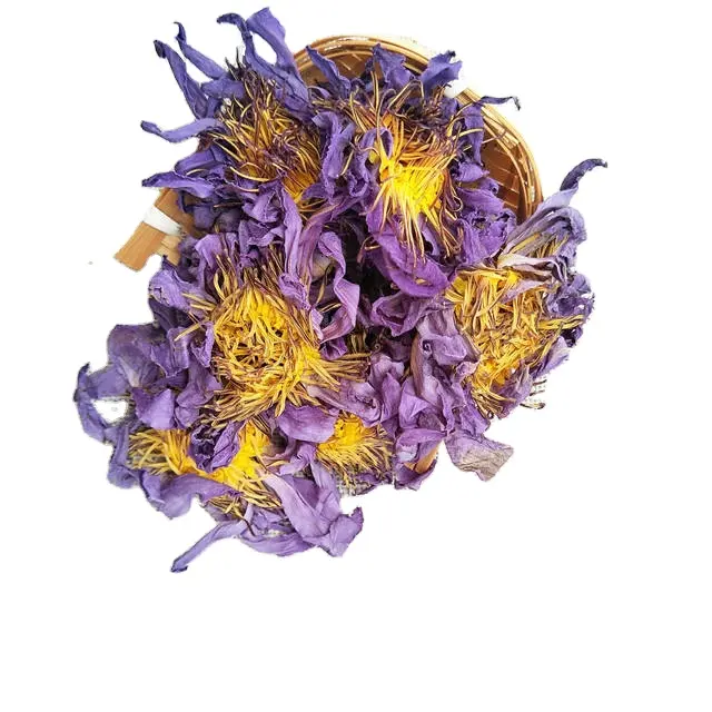 Lan lian hua 100% doğal yüksek kaliteli kurutulmuş mavi Lotus çiçek çayı ile kağıt tüp ambalaj