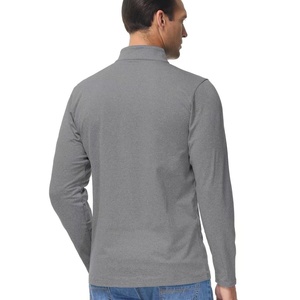 Chemises de golf légères pour hommes, doublées, en tissu chiné, à manches longues, avec fermeture éclair 1/4, pour l'été, logo personnalisé - Product Image 3