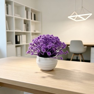 Plantas Artificiales de Baby's Breath en Maceta, Mini Bonsái, Decoración de Escritorio, Flores de Plástico, Blanco, Azul, Rosa, Amarillo, Morado, Rojo, 10 cm - Product Image 4