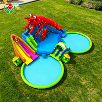 Tobogán Acuático Inflable Gigante con Forma de Langosta de Dibujos Animados, Tobogán Inflable con Forma de Langosta para Parques de Diversiones y Resorts, Venta al por Mayor