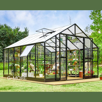 Serre de jardin en verre commercial victorien arrière-cour mini serre extérieure en métal cadre en aluminium utilisée pour la vente