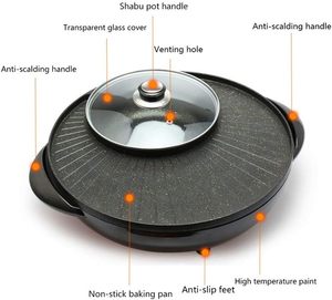 Oferta Especial: Parrilla Eléctrica 2 en 1 para Barbacoa y Hot Pot, Estilo Coreano Moderno, Mesa Redonda con Función Antihumo - Product Image 4