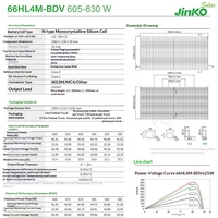 Pour panneau solaire monocristallin de type N à double vitrage de 605-630W, module JKM605-630N-66HL4M-BDV