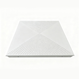 Tấm ốp trang trí hợp kim nhôm chất lượng cao 600x600, kim loại đục lỗ chéo, tấm trần lắp ráp bằng kẹp nhôm - Product Image 4