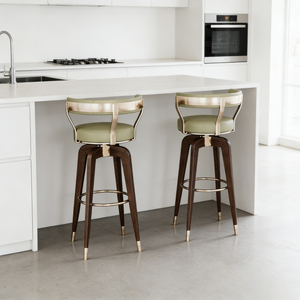 <span class=keywords><strong>Tabouret</strong></span> <span class=keywords><strong>de</strong></span> <span class=keywords><strong>bar</strong></span> pivotant <span class=keywords><strong>de</strong></span> luxe moderne |   Chaise <span class=keywords><strong>de</strong></span> <span class=keywords><strong>bar</strong></span> en bois <span class=keywords><strong>vert</strong></span> <span class=keywords><strong>olive</strong></span> et gris avec accents en acier inoxydable pour <span class=keywords><strong>bar</strong></span> haut <span class=keywords><strong>de</strong></span> gamme et îlot <span class=keywords><strong>de</strong></span> cuisine - Product Image 4