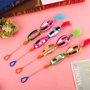 Ensemble de toupies Happy Spin en plastique, jouet éducatif pour enfants de 2 à 4 ans, unisexe, coloré avec décorations en plumes - Product Image 2