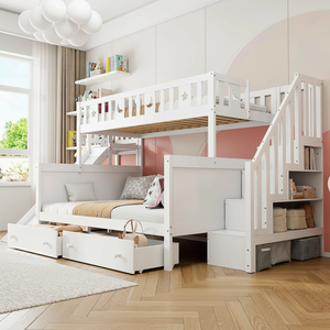 Letti a Castello in Legno Ecologici per Bambini, Due Piani, per Adulti, Design Contemporaneo, Personalizzabili per Camera da <span class=keywords><strong>Letto</strong></span> e Soggiorno - Product Image 4