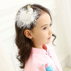 Lovely Girls Sweet Style Lace Swan Hair <strong>Buckle</strong> Hairgrip Headdress Hair <strong>Clips</strong> for Kids - Product Image 2