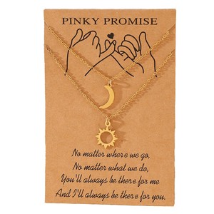 MIENTER Pendentifs <span class=keywords><strong>Collier</strong></span> pour Couples Mode Plaqué Or En Acier Inoxydable <span class=keywords><strong>Lune</strong></span> Soleil Charmes Colliers - Product Image 1